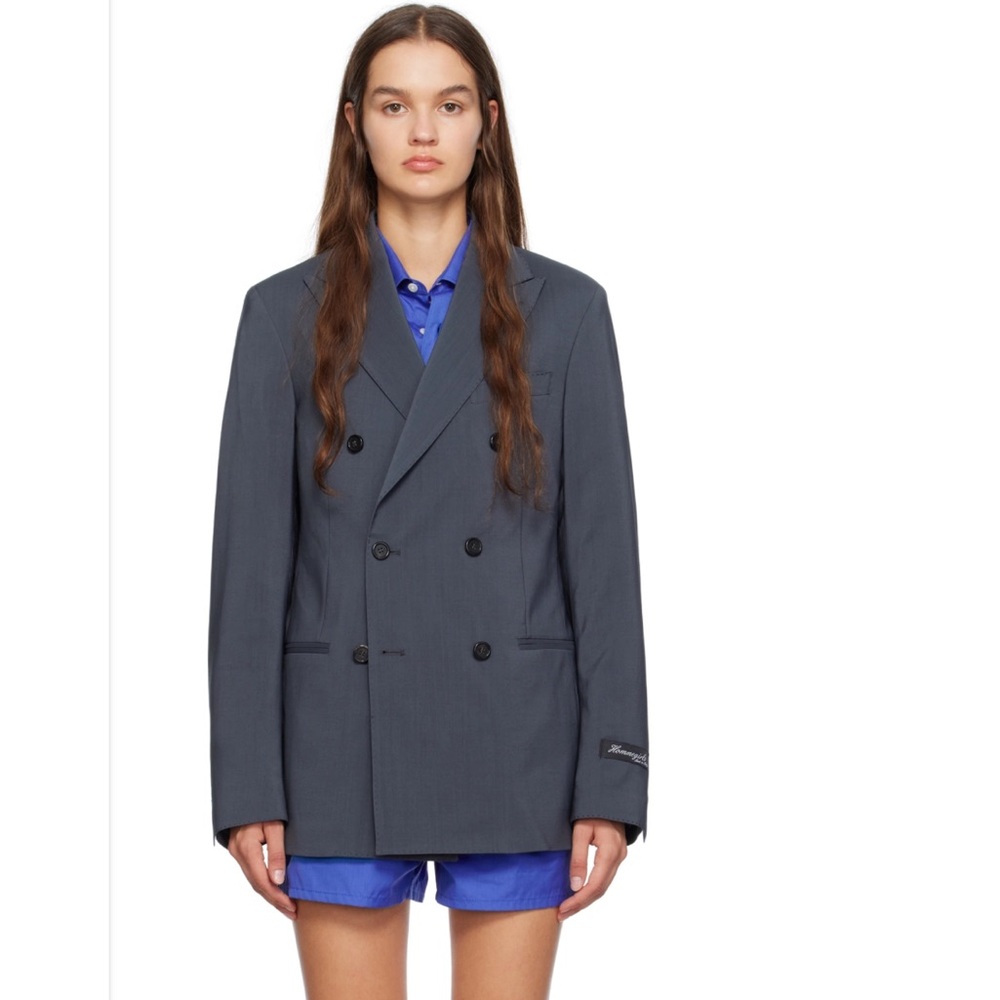 Hommegirls classic gray wool blazer